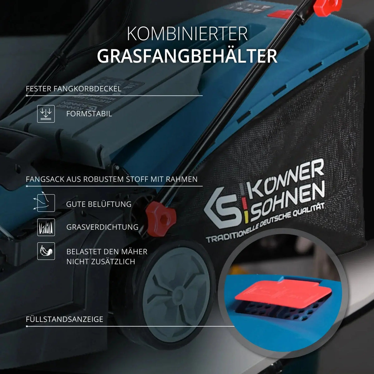 Elektrischer Rasenmäher KS 38LM-BL Schnittbreite 38cm Könner & Söhnen