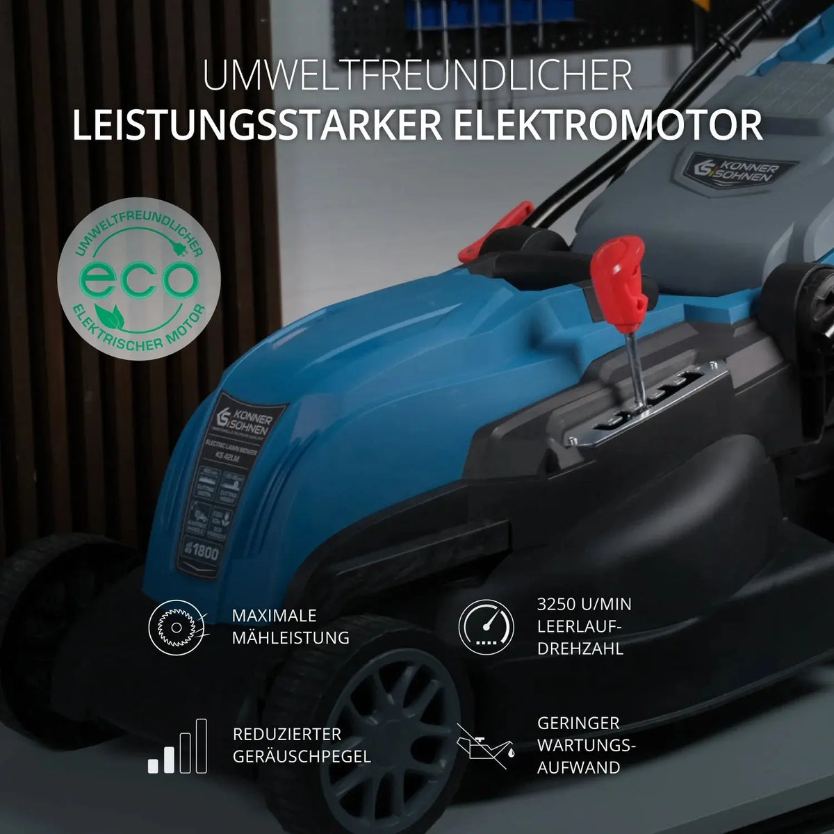 Elektrischer Rasenmäher KS 42LM Schnittbreite 42cm Könner & Söhnen