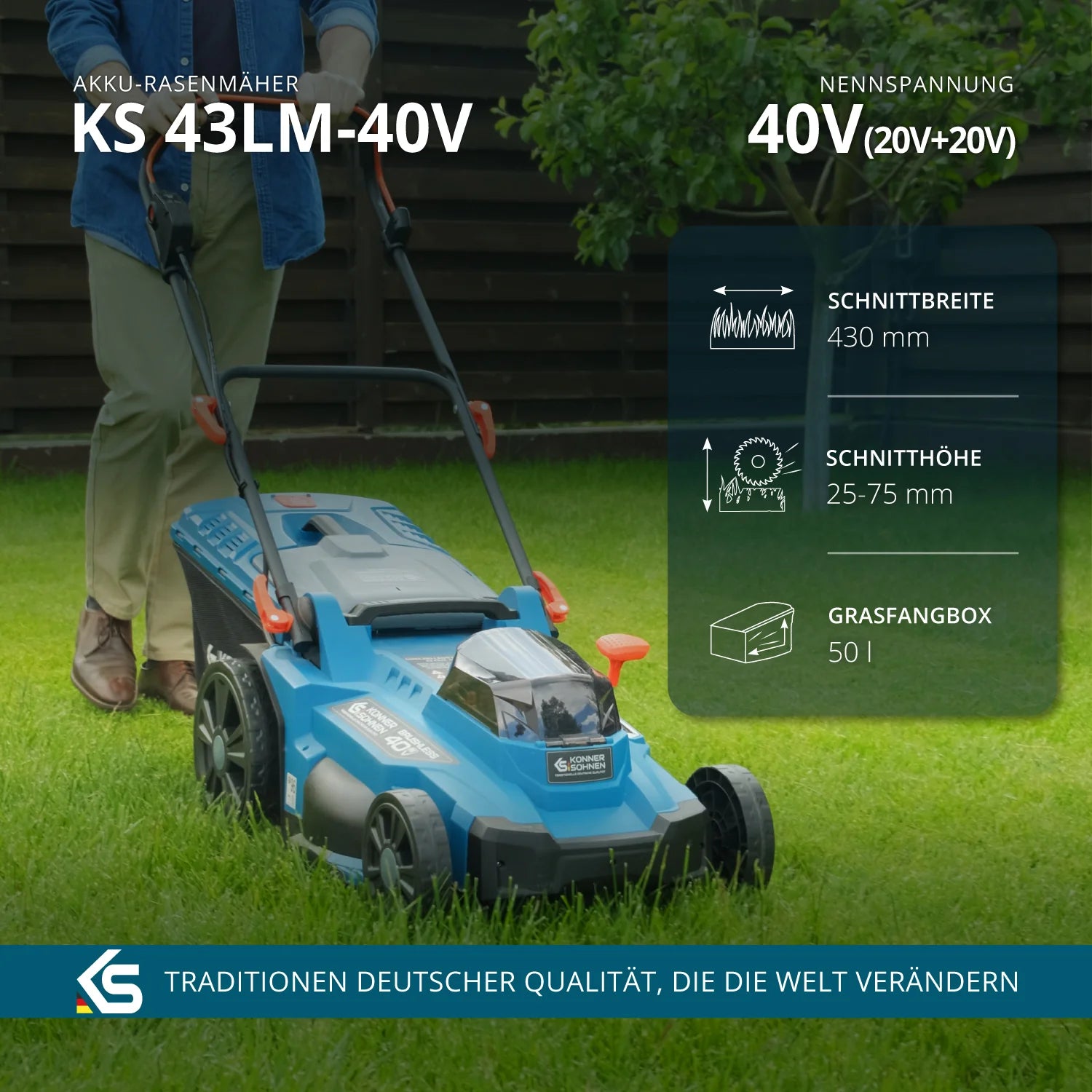 Akku-Rasenmäher KS 43LM-40V Könner & Söhnen