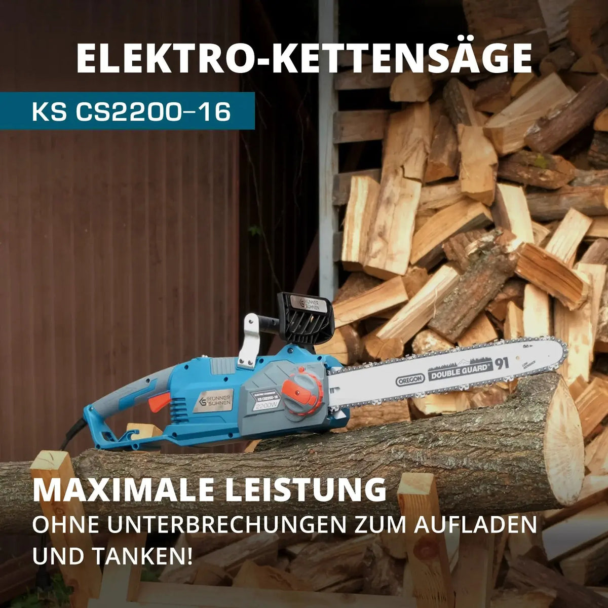 Elektro-Kettensäge KS CS2200-16 Kettenlänge 40cm Könner & Söhnen