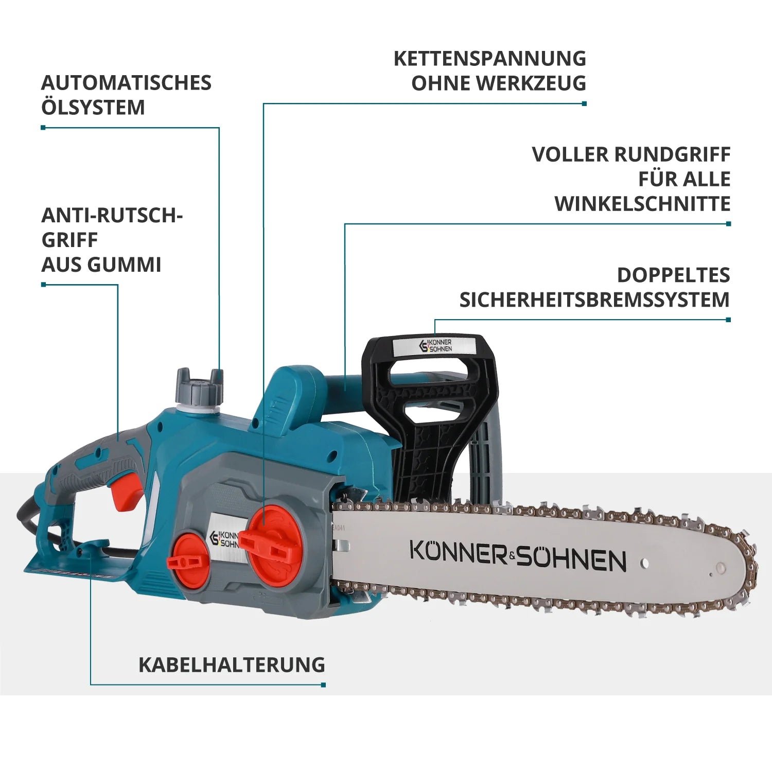 Elektro-Kettensäge KS CS1800-14 Kettenänge 35cm