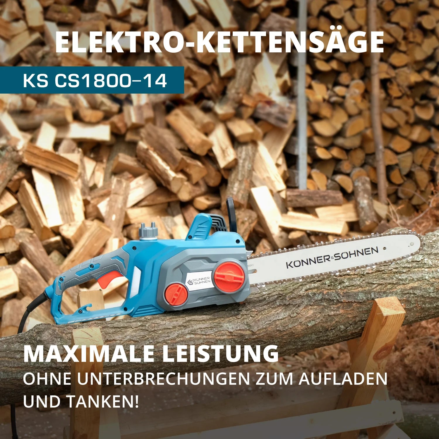 Elektro-Kettensäge KS CS1800-14 Kettenänge 35cm