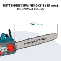 Elektro-Kettensäge KS CS1800-14 Kettenänge 35cm Könner & Söhnen