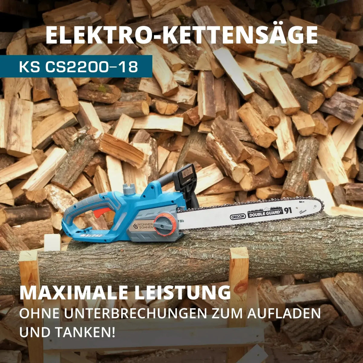 Elektro-Kettensäge KS CS2400-18 Kettenlänge 45cm Könner & Söhnen