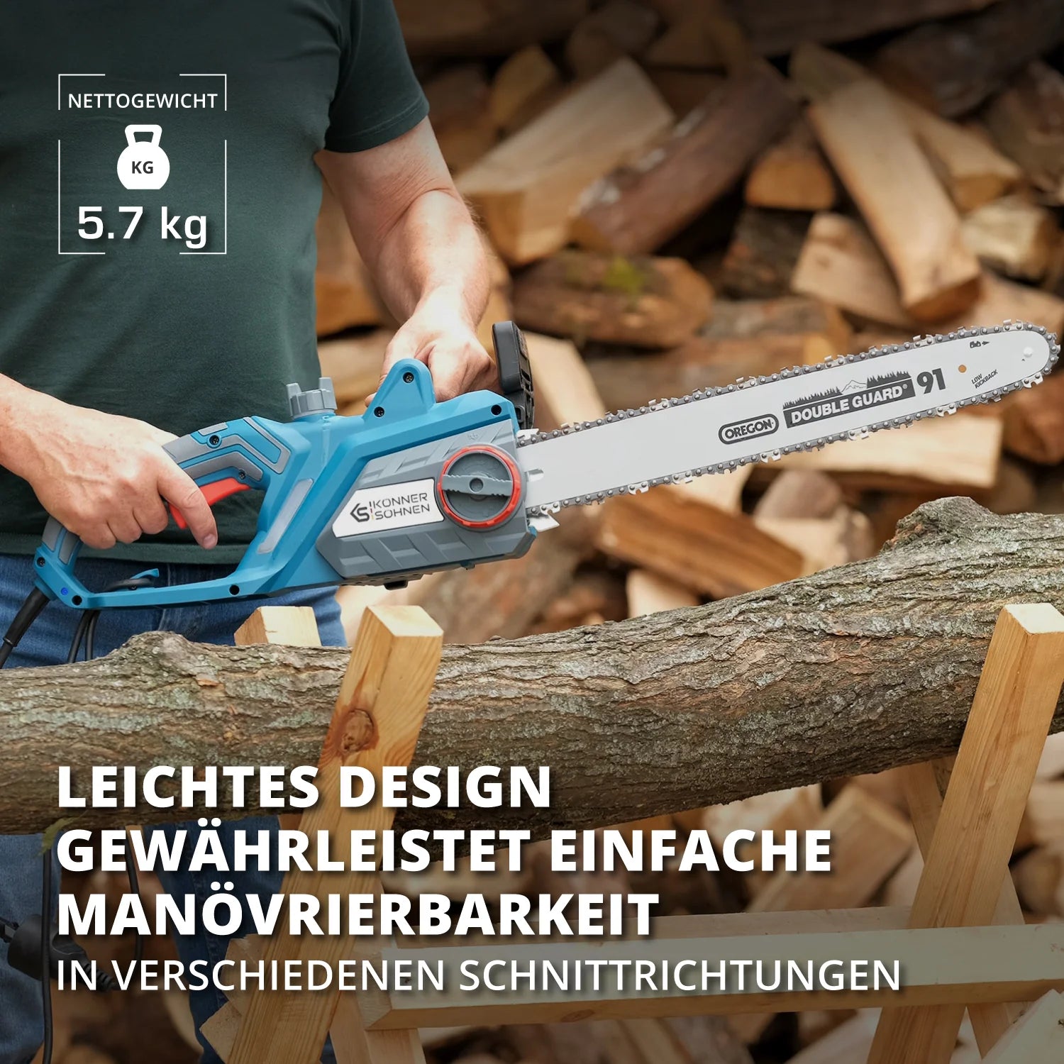 Elektro-Kettensäge KS CS2400-18 Kettenlänge 45cm