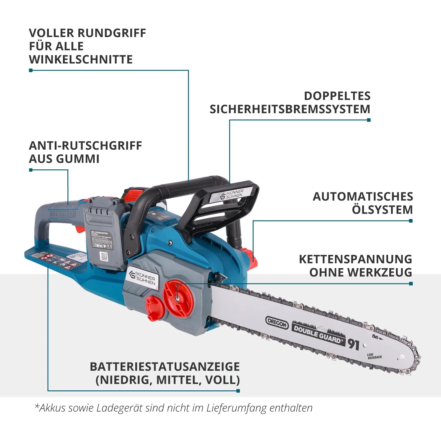 Akku Kettensäge 35cm Schwertlänge KS CS40V-14