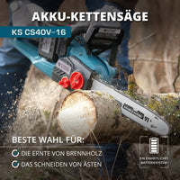 Akku Kettensäge 40cm Schwertlänge KS CS40V-16 Könner & Söhnen
