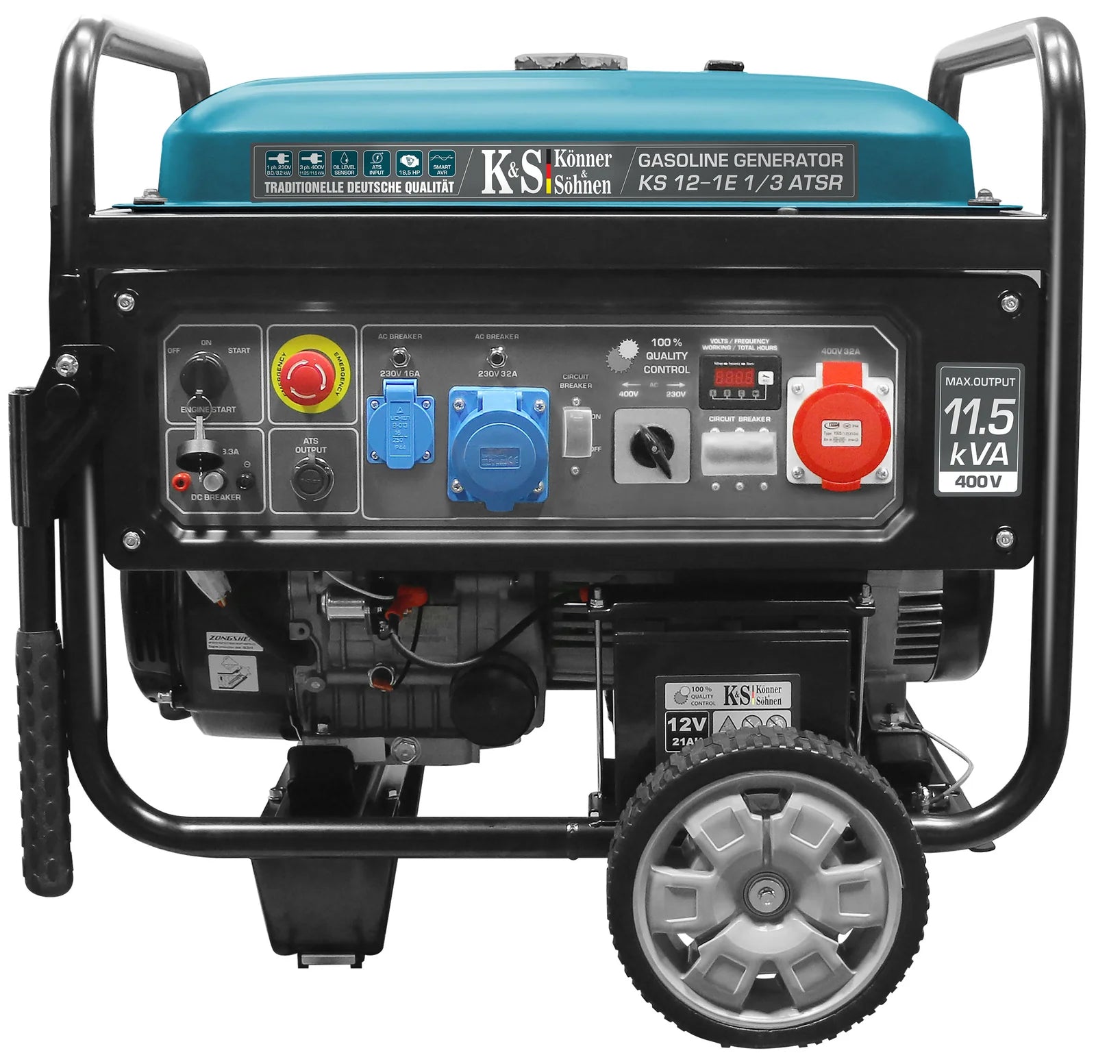 Benzin Stromerzeuger AVR 9200 Watt KS 12-1E 1/3 ATSR 400V mit ATS Anschluss
