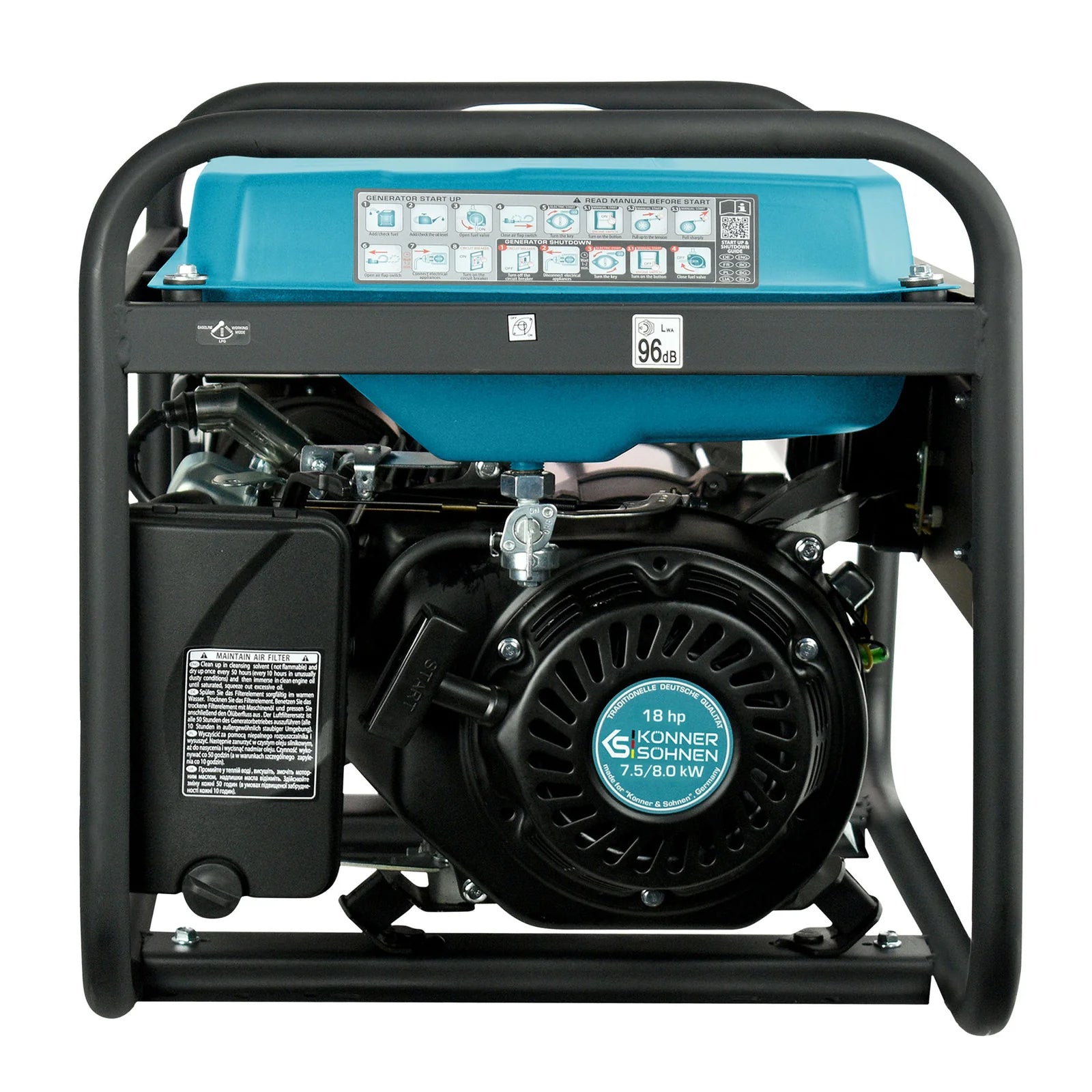 Benzin AVR Stromerzeuger 8000 Watt Könner & Söhnen KS 10000E-3 mit E-Start 400V