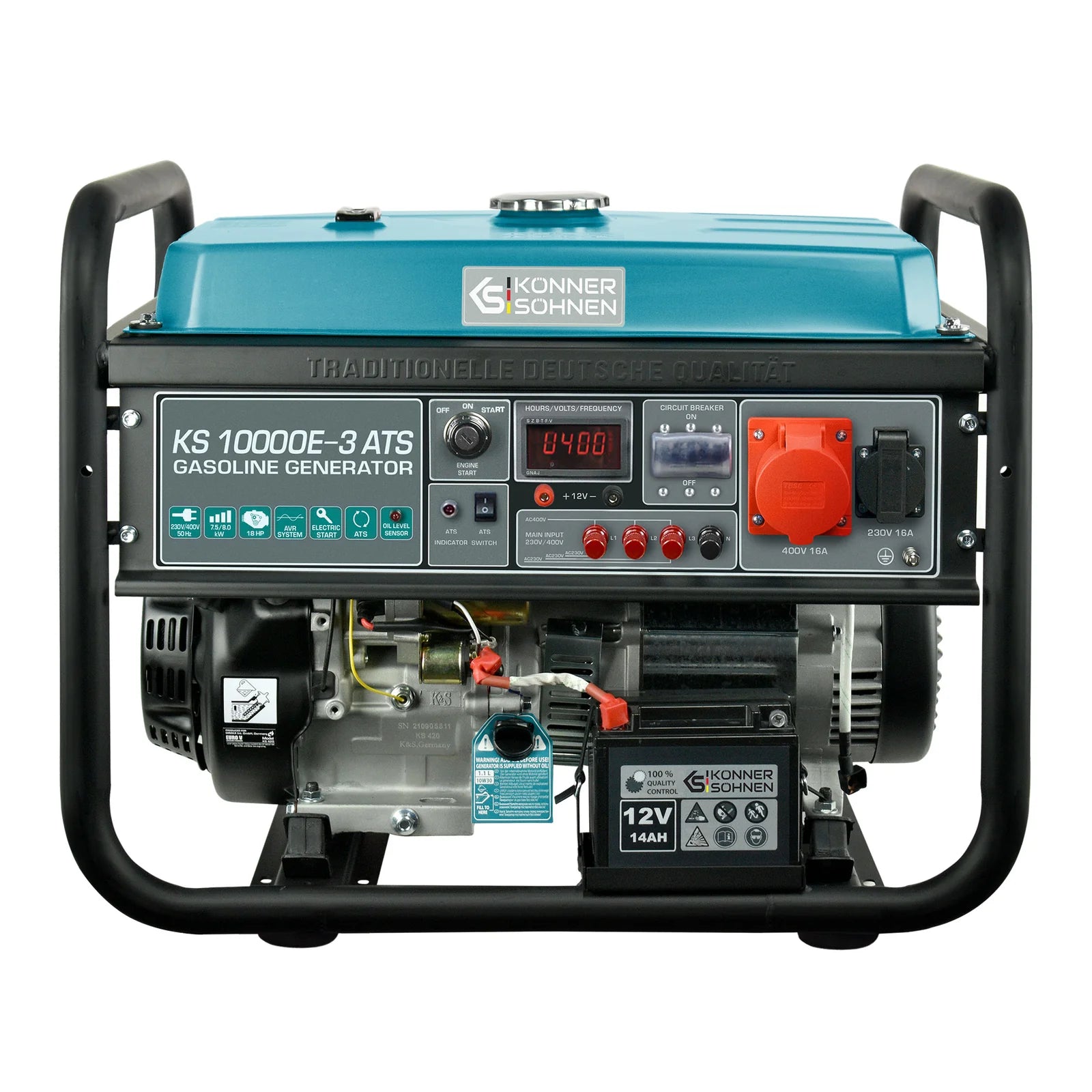 Benzin AVR Stromerzeuger 8000 Watt Könner & Söhnen KS 10000E-3-ATS mit ATS Einheit
