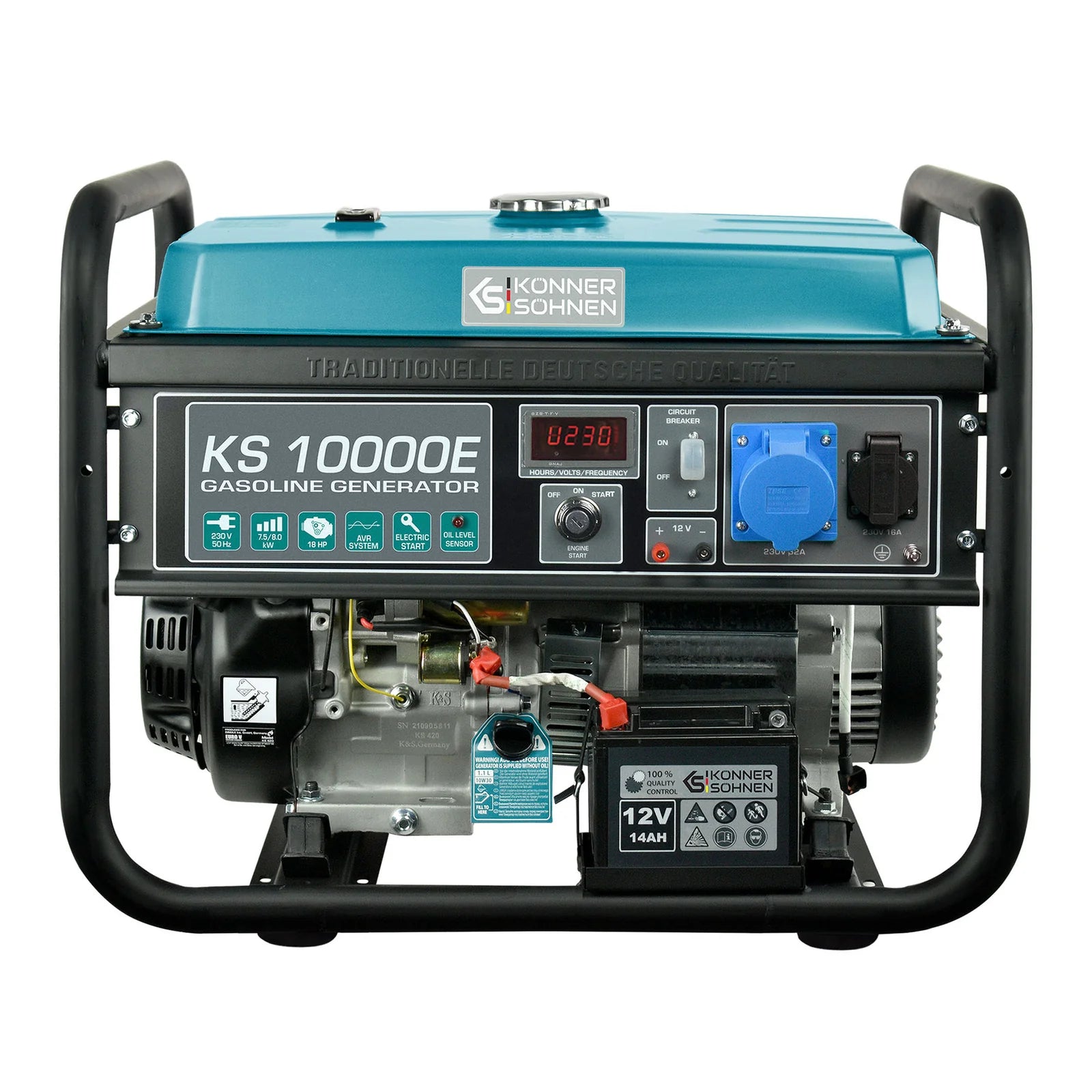Benzin AVR Stromerzeuger 8000 Watt Könner & Söhnen KS 10000E mit E-Start