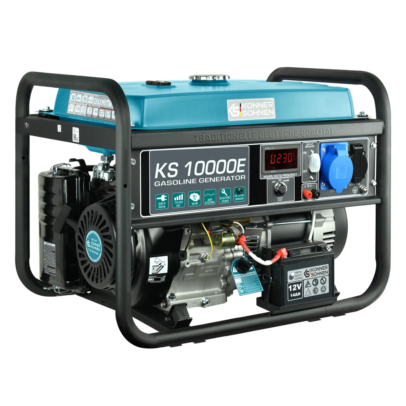 Benzin AVR Stromerzeuger 8000 Watt Könner & Söhnen KS 10000E mit E-Start