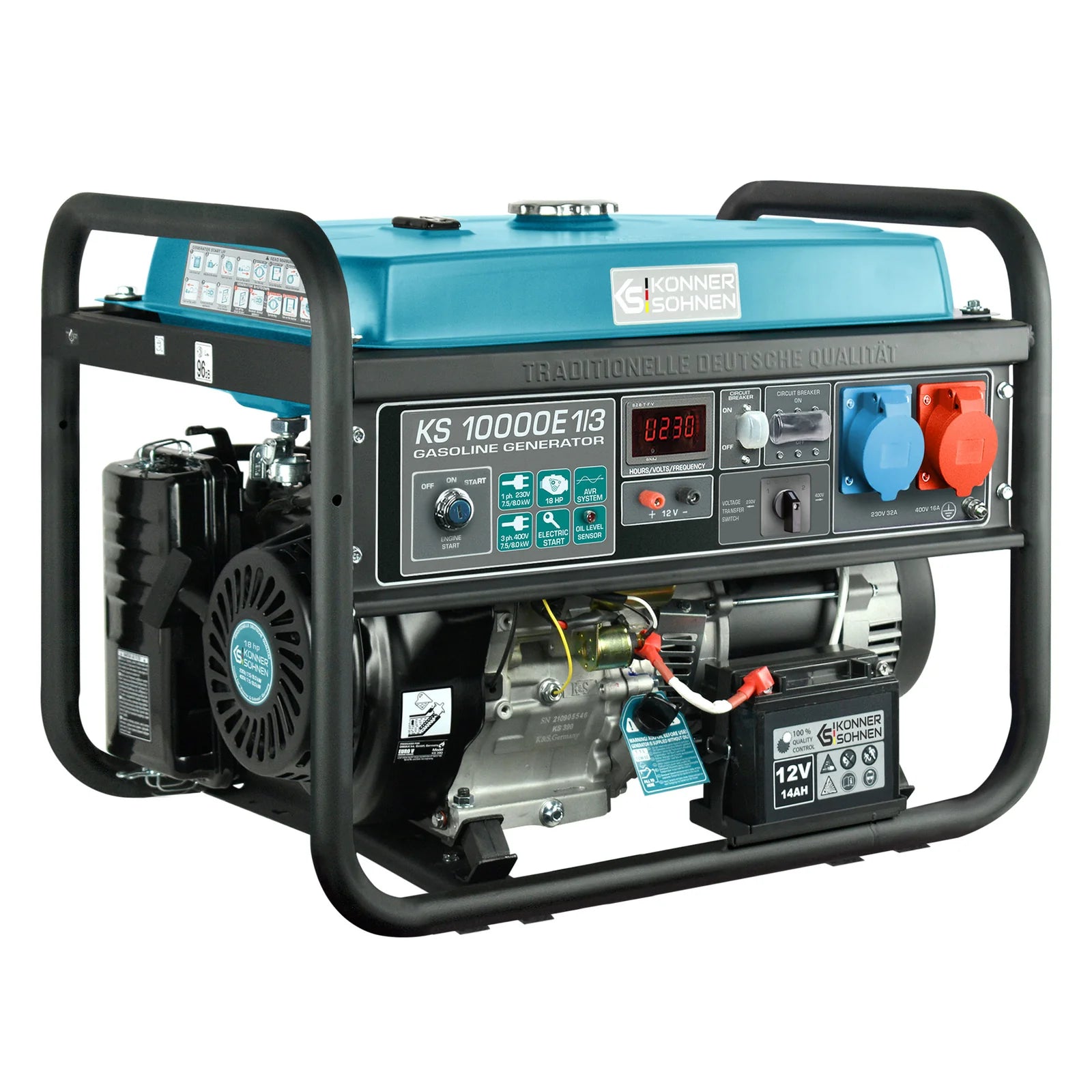 Benzin AVR Stromerzeuger 8000 Watt Könner & Söhnen KS 10000E-1/3 mit E-Start  230/400V - SamePower
