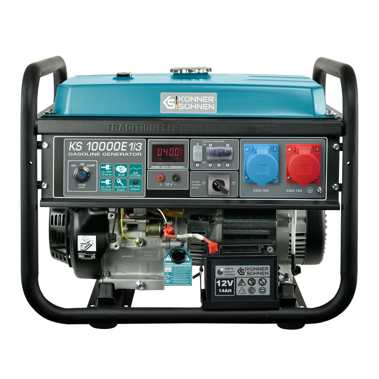 Benzin AVR Stromerzeuger 8000 Watt Könner & Söhnen KS 10000E-1/3 mit E-Start  230/400V - SamePower