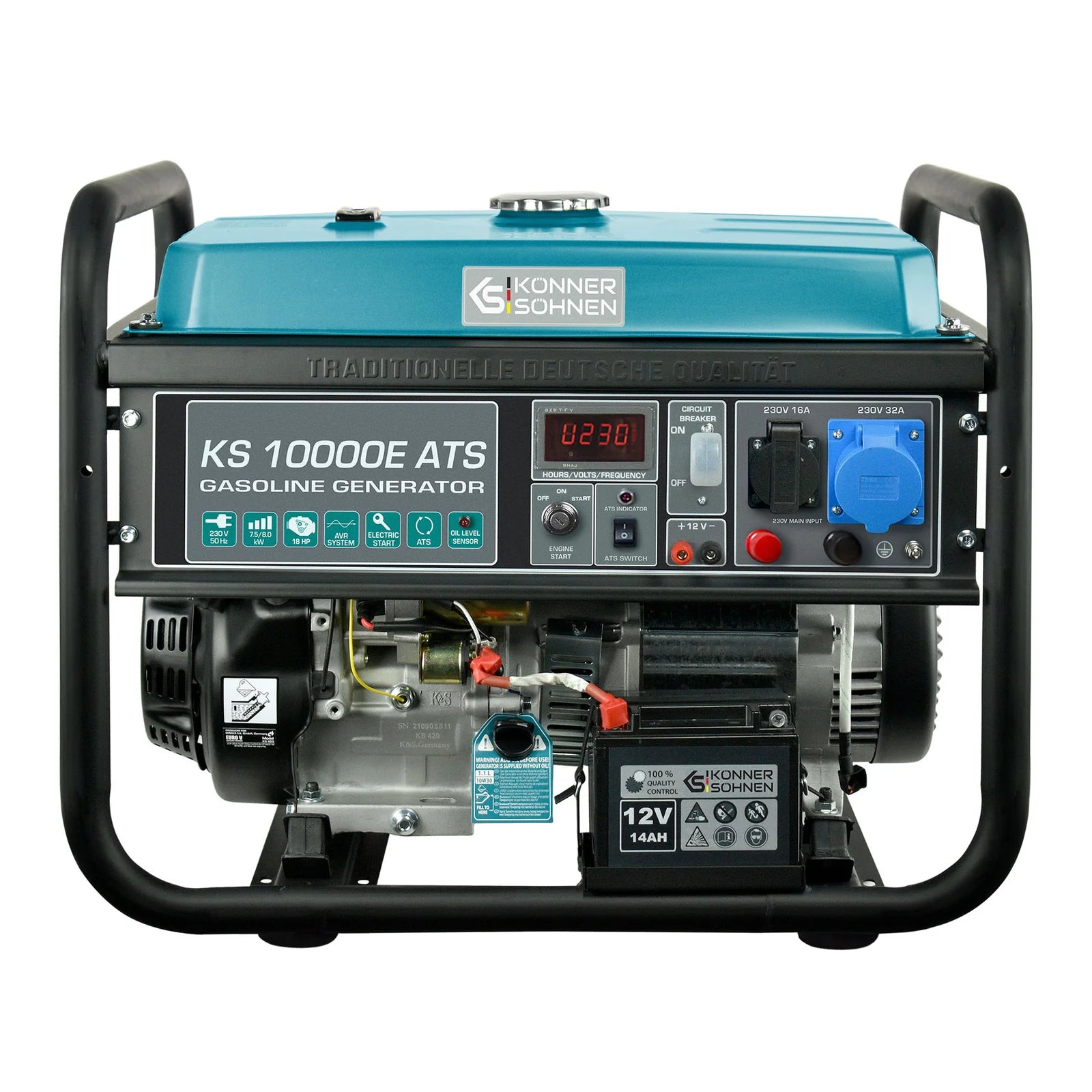 Benzin AVR Stromerzeuger 8000 Watt Könner & Söhnen KS 10000E ATS mit ATS Einheit