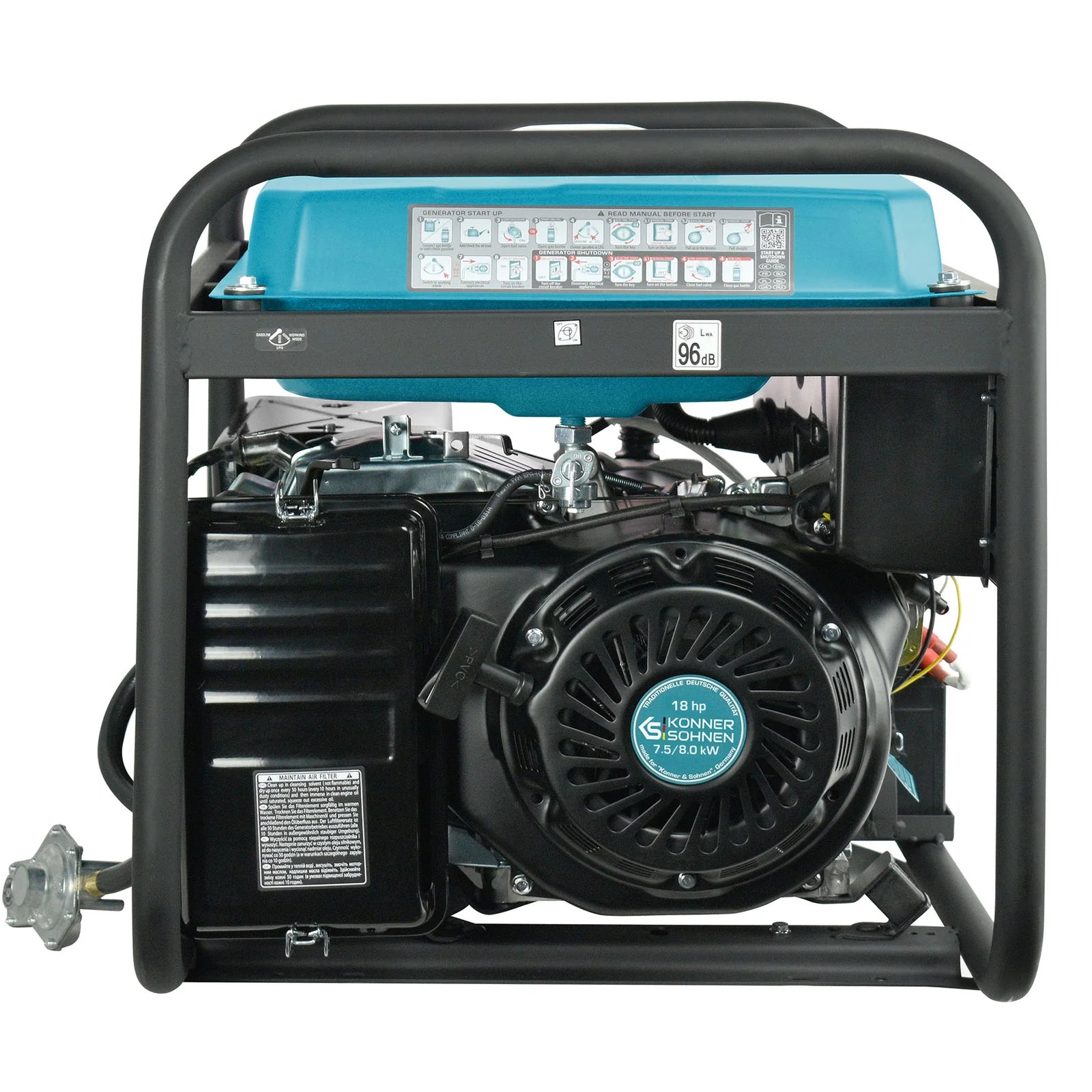 DualFuel Stromerzeuger AVR 8000 Watt Könner & Söhnen KS 10000E G