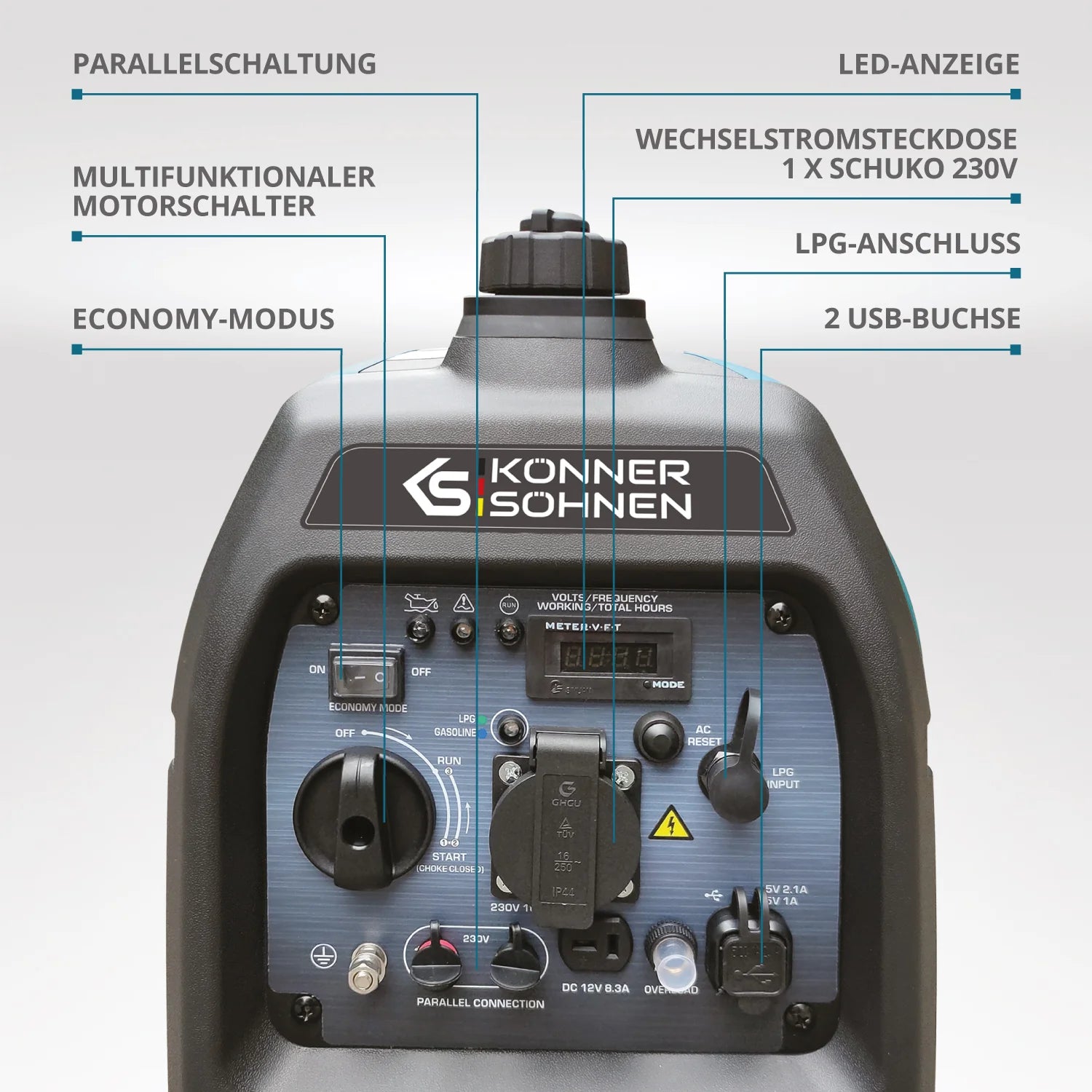Inverter Stromerzeuger DualFuel 2000 Watt KS 2100iG S
