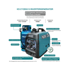 Inverter Stromerzeuger DualFuel 2000 Watt KS 2100iG S Könner & Söhnen