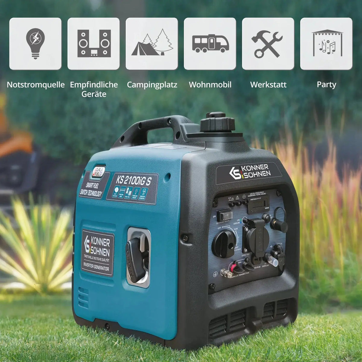 Inverter Stromerzeuger DualFuel 2000 Watt KS 2100iG S Könner & Söhnen