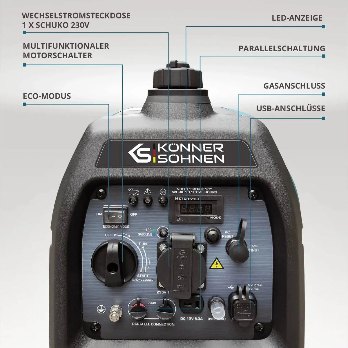 Inverter Stromerzeuger DualFuel 3100 Watt KS 3100iG S Könner & Söhnen