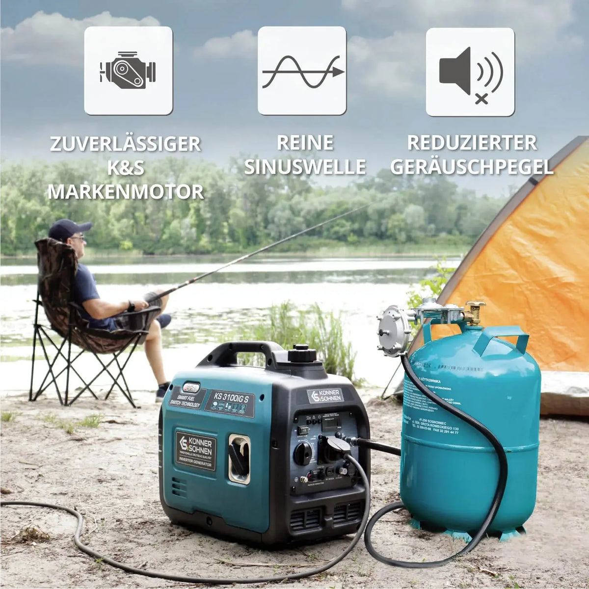Inverter Stromerzeuger DualFuel 3100 Watt KS 3100iG S Könner & Söhnen