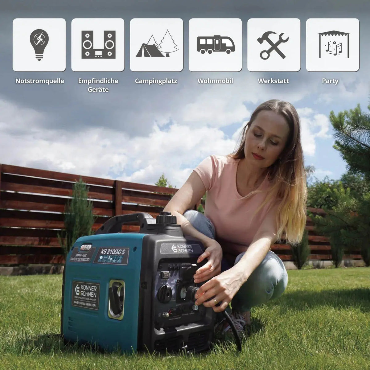 Inverter Stromerzeuger DualFuel 3100 Watt KS 3100iG S Könner & Söhnen