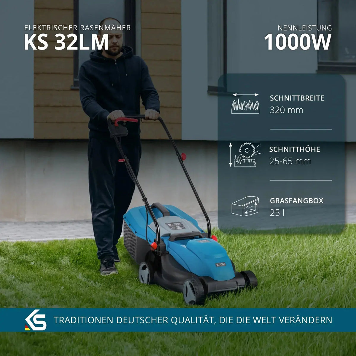 Elektrischer Rasenmäher KS 32LM Schnittbreite 32cm Könner & Söhnen