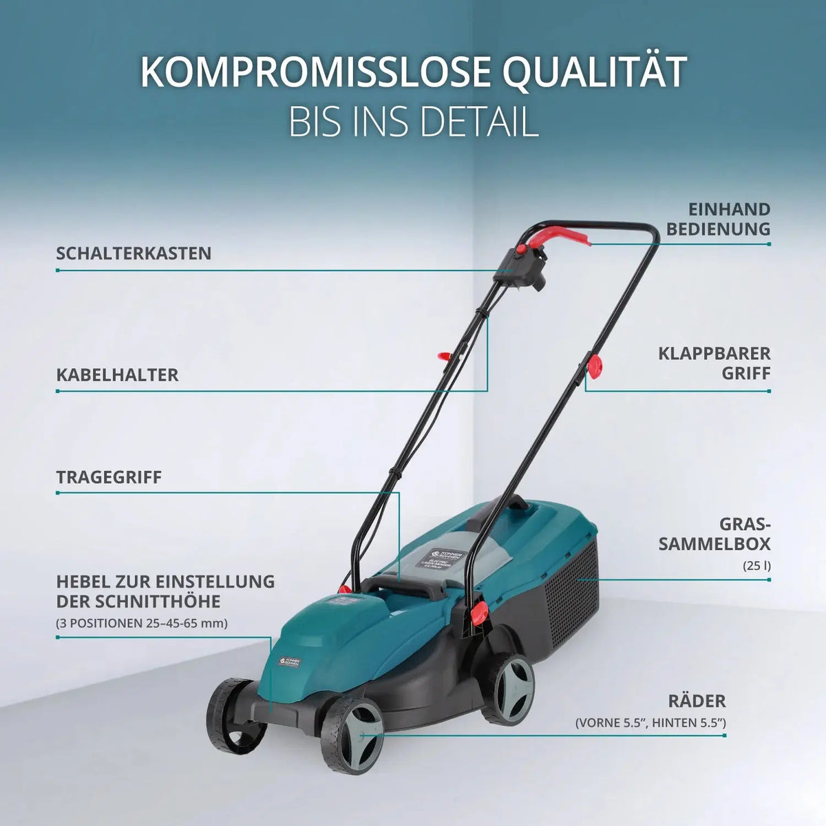Elektrischer Rasenmäher KS 32LM Schnittbreite 32cm Könner & Söhnen