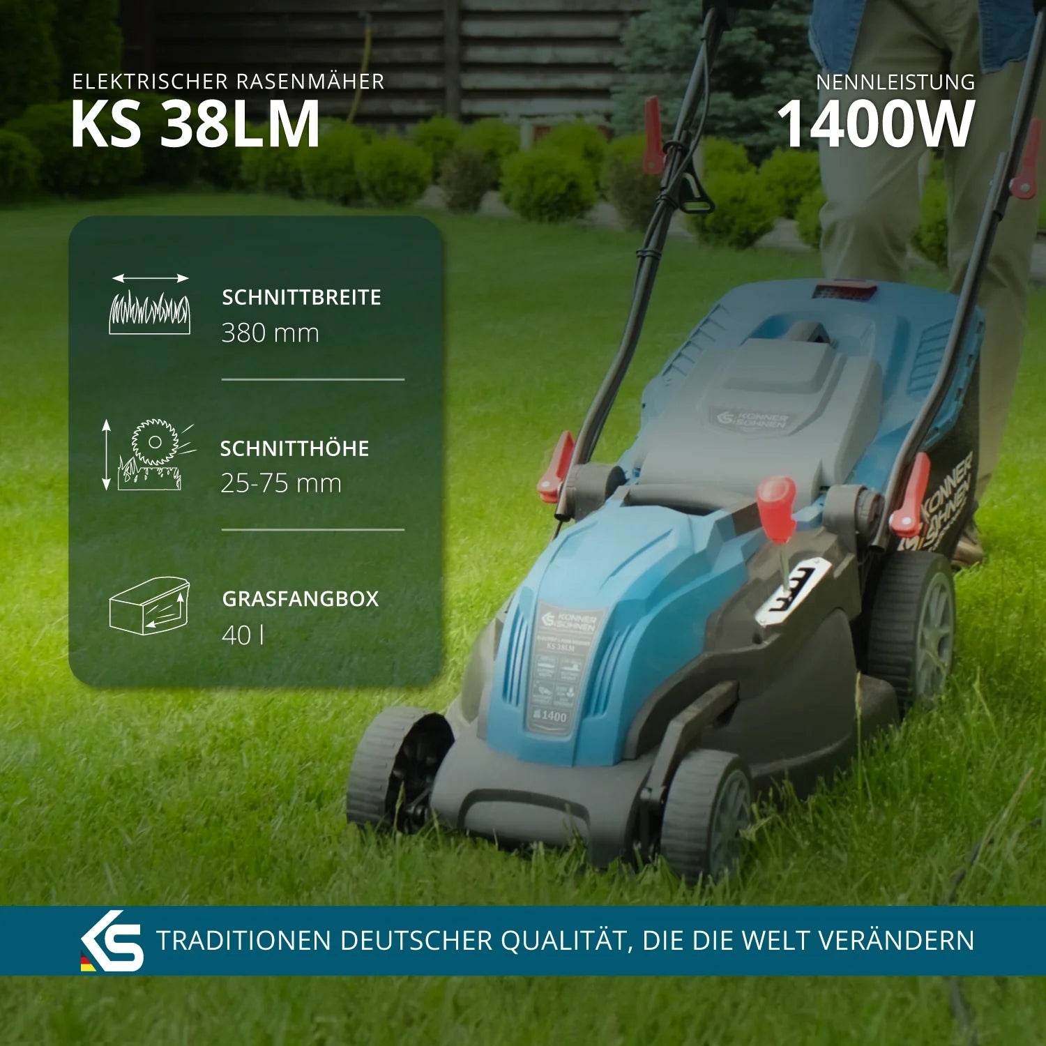 Elektrischer Rasenmäher KS 38LM Schnittbreite 38cm