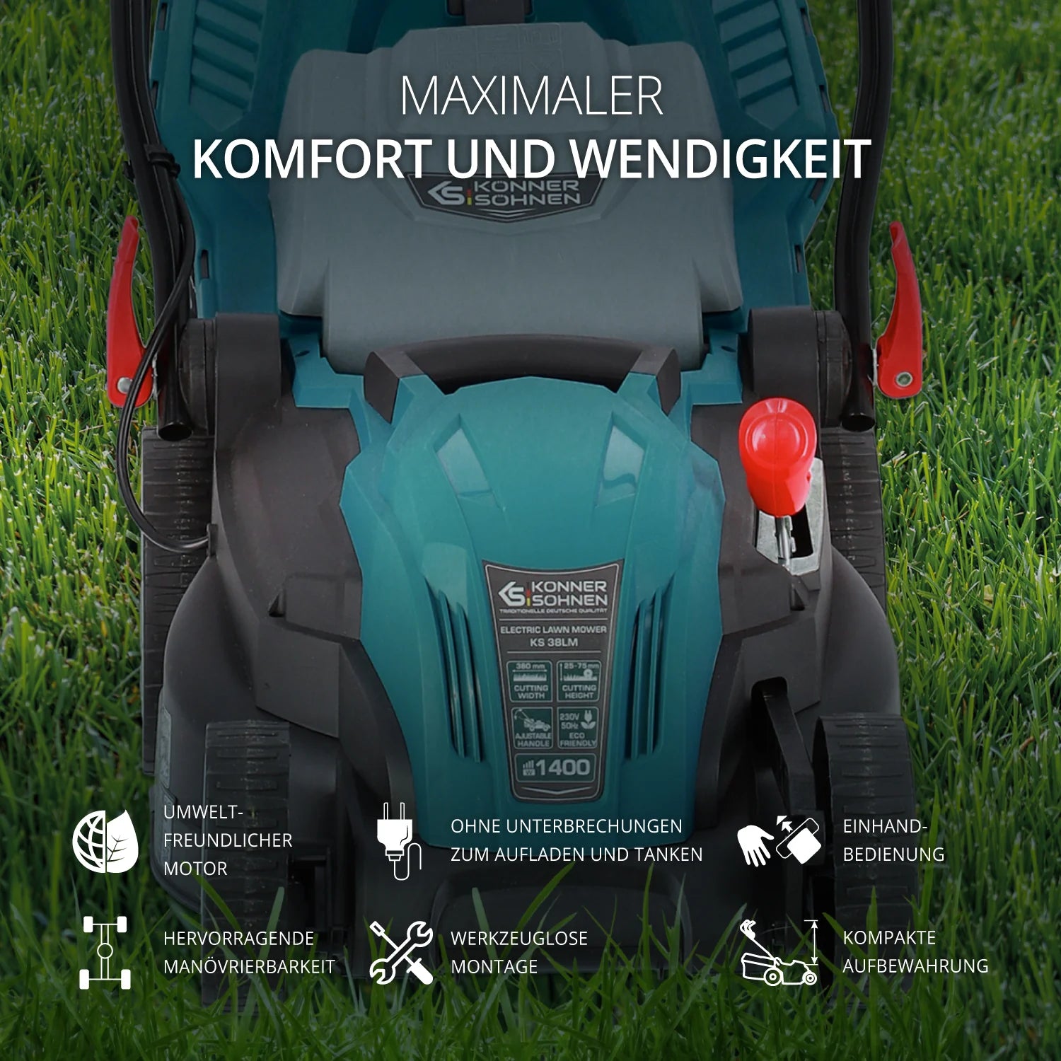 Elektrischer Rasenmäher KS 38LM Schnittbreite 38cm