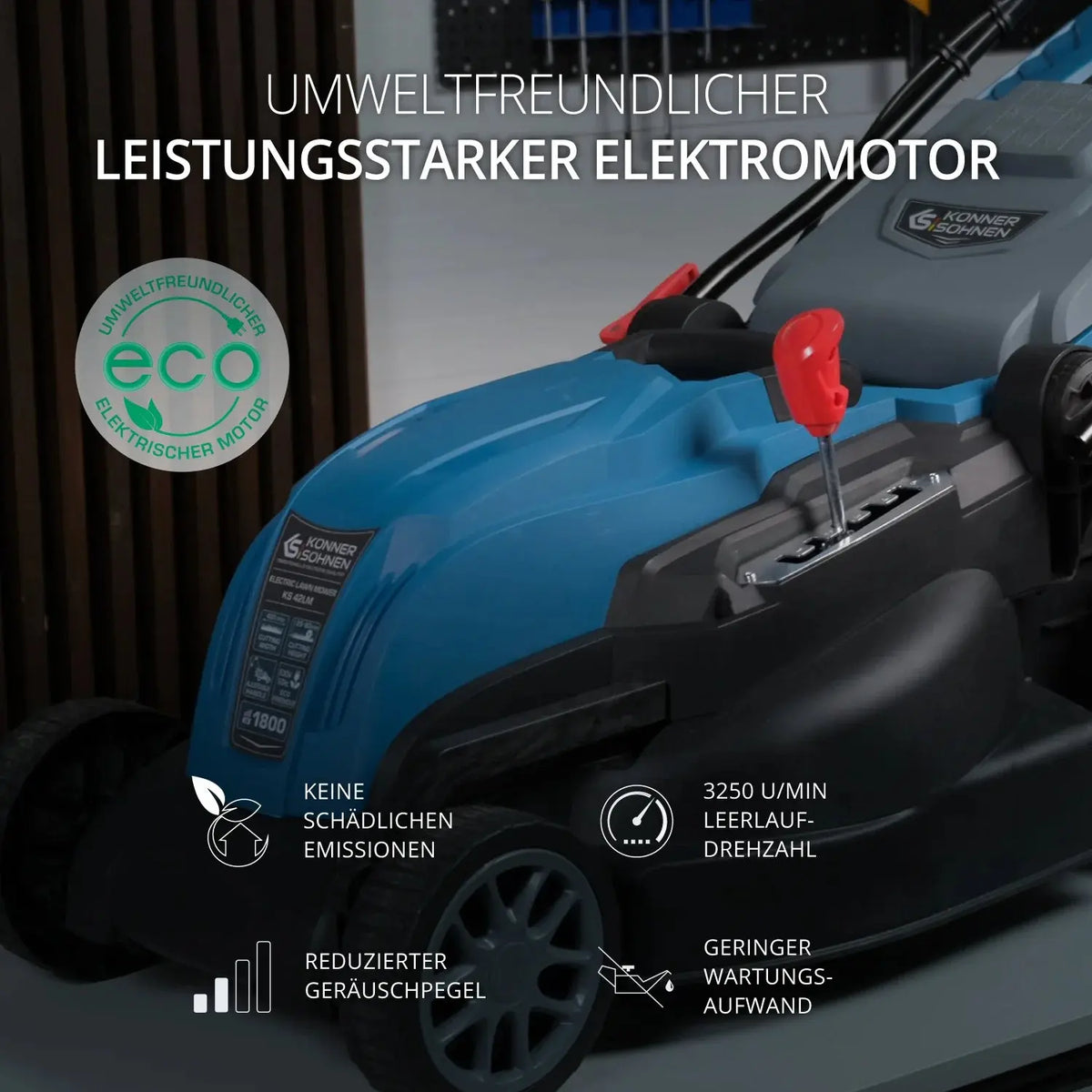 Elektrischer Rasenmäher KS 38LM Schnittbreite 38cm Könner & Söhnen