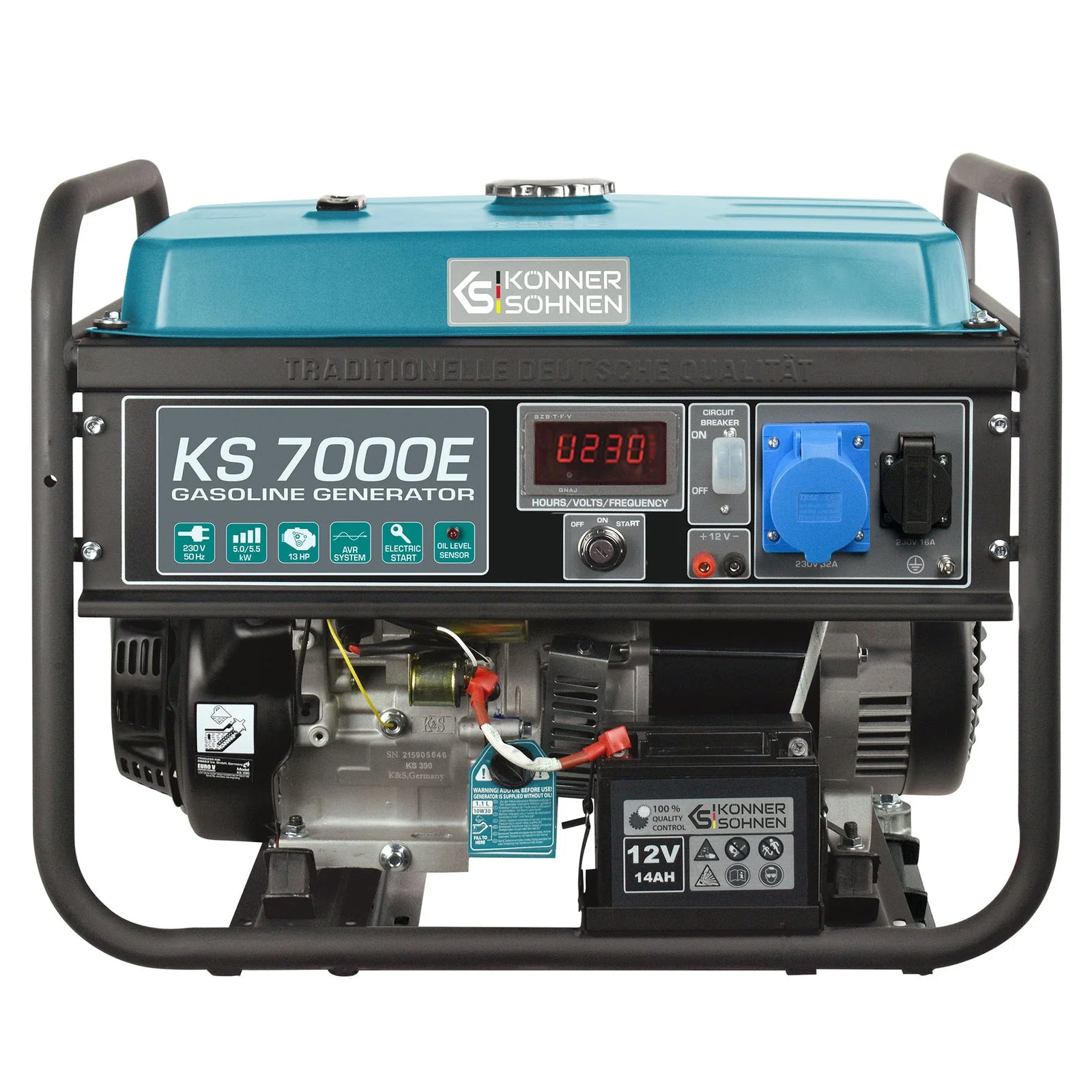 Benzin AVR Stromerzeuger 5500 Watt Könner & Söhnen KS 7000E mit E-Start