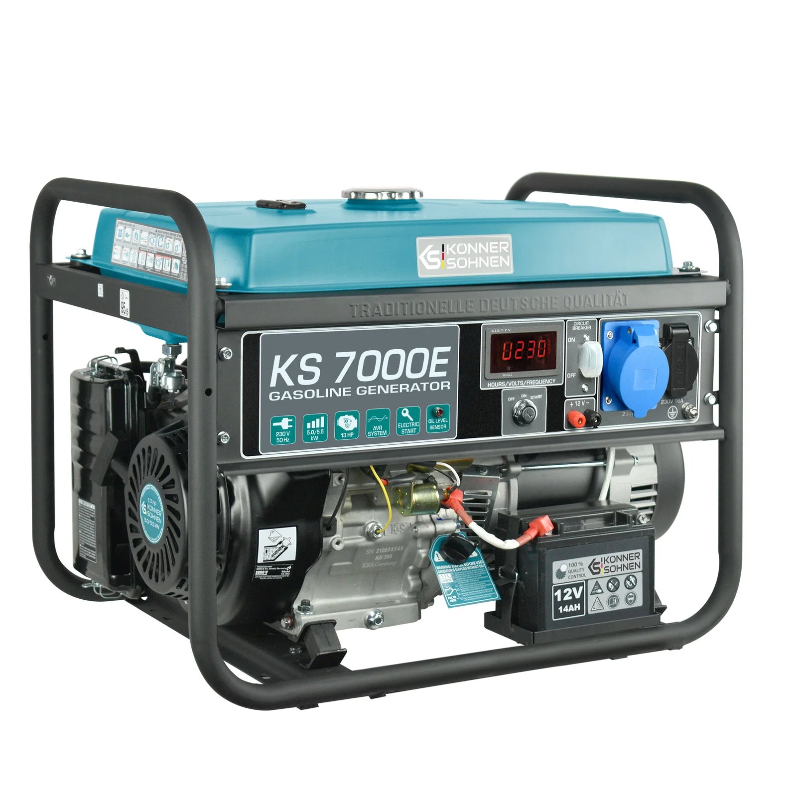 Benzin AVR Stromerzeuger 5500 Watt Könner & Söhnen KS 7000E mit E-Start