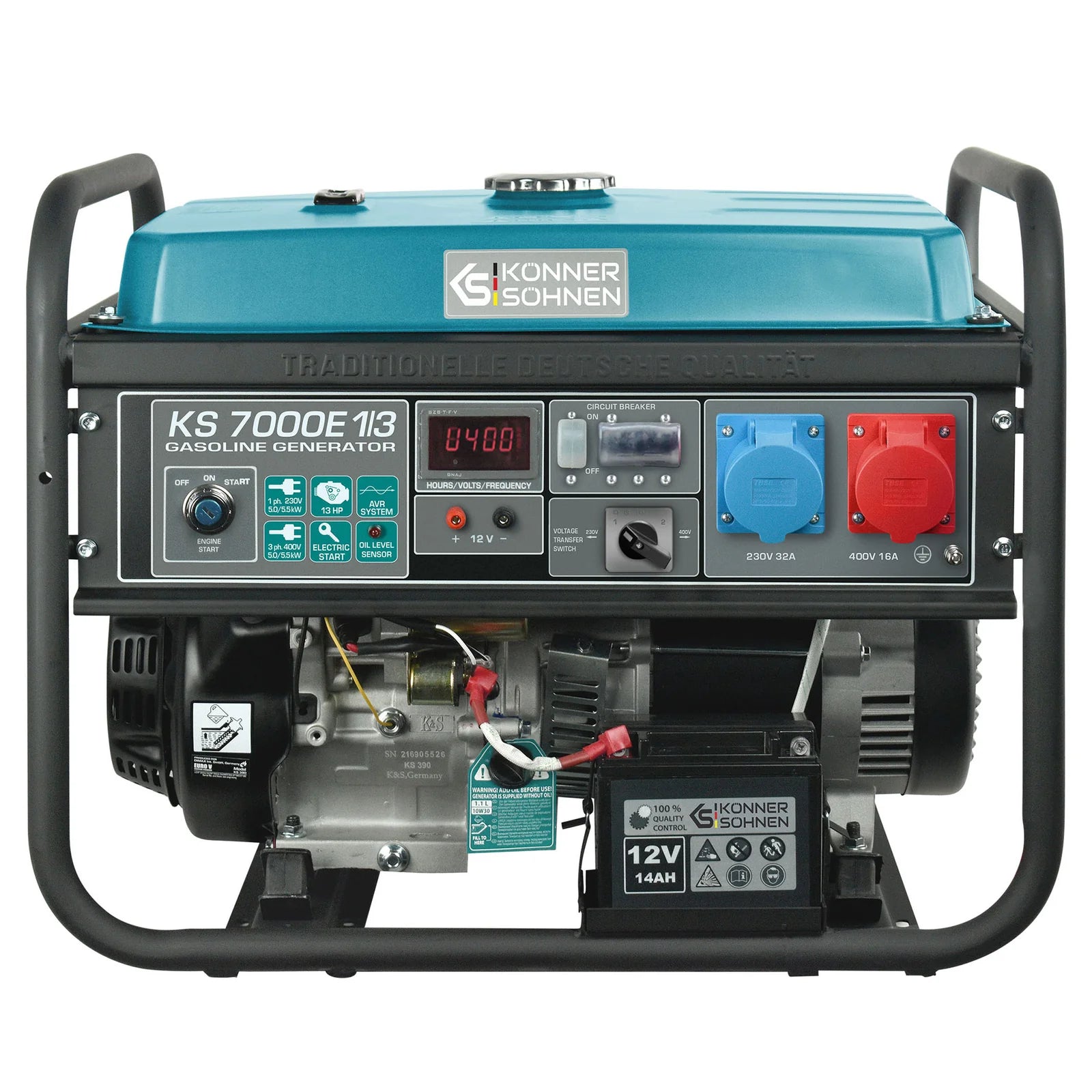Benzin AVR Stromerzeuger 5500 Watt Könner & Söhnen KS 7000E-1/3 mit E-Start  230/400V - SamePower