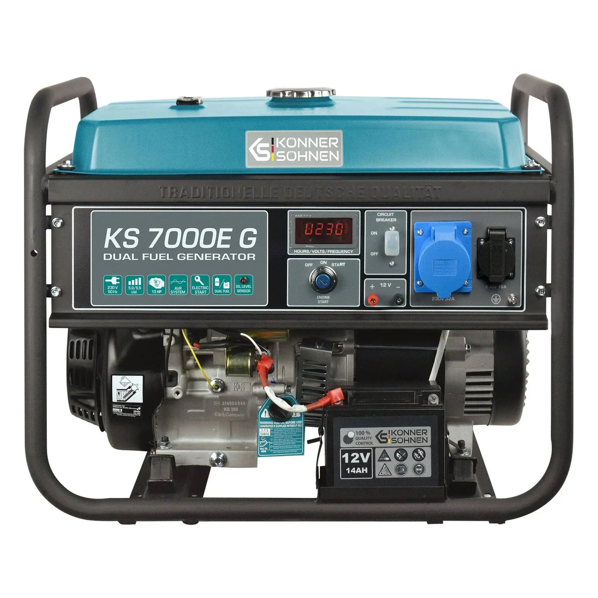 DualFuel Stromerzeuger AVR 5500 Watt Könner & Söhnen KS 7000E G Könner & Söhnen