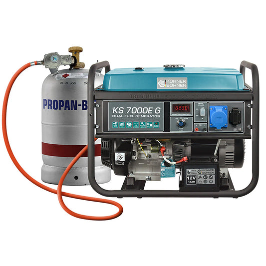 DualFuel Stromerzeuger AVR 5500 Watt Könner & Söhnen KS 7000E G