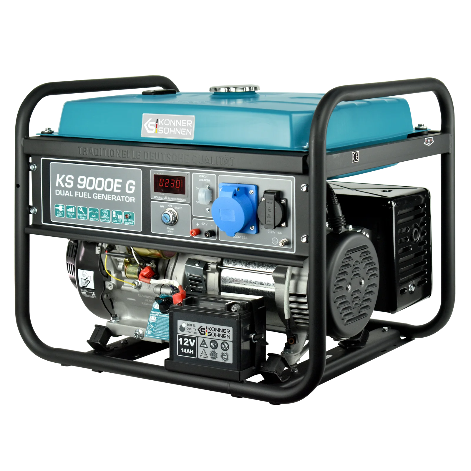 DualFuel Stromerzeuger AVR 6500 Watt Könner & Söhnen KS 9000E G