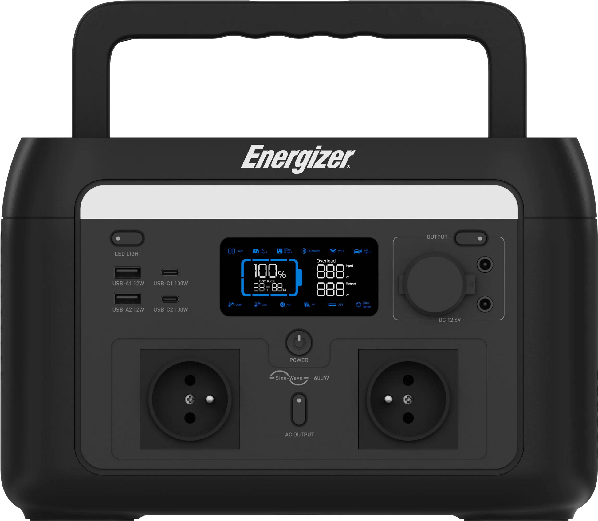Energizer Peak 600 tragbare Powerstation 1000W - 512wh LiFePO₄ Energizer