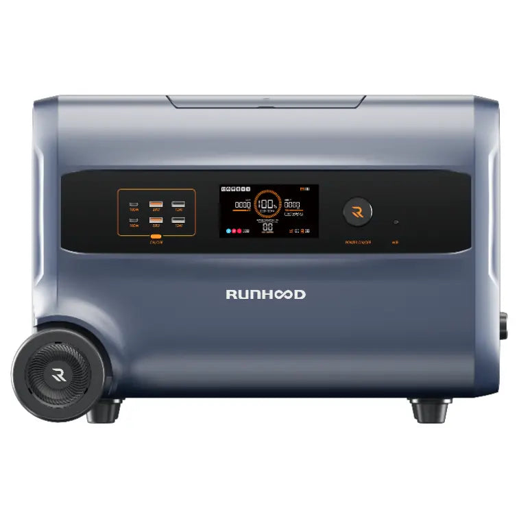 2400W | 3 IN 1 Balkonkraftwerk | Powerstation | PV-Speicher | Home-Backup | RUNHOOD F2400 mit 2400Wh Runhood