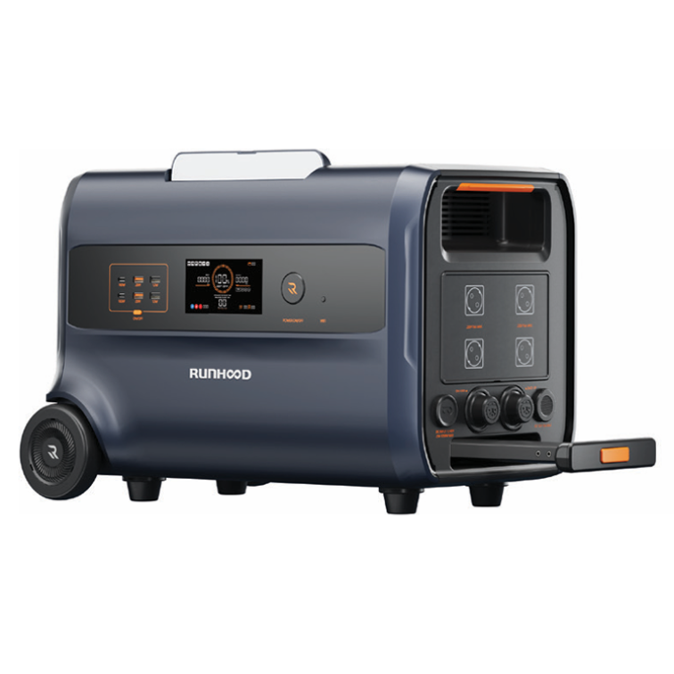 RUNHOOD Balkonkraftwerk Frühlingsbundle – Balkonkraftwerk mit F2400 Powerstation, Smart Meter 4 Solarpanels