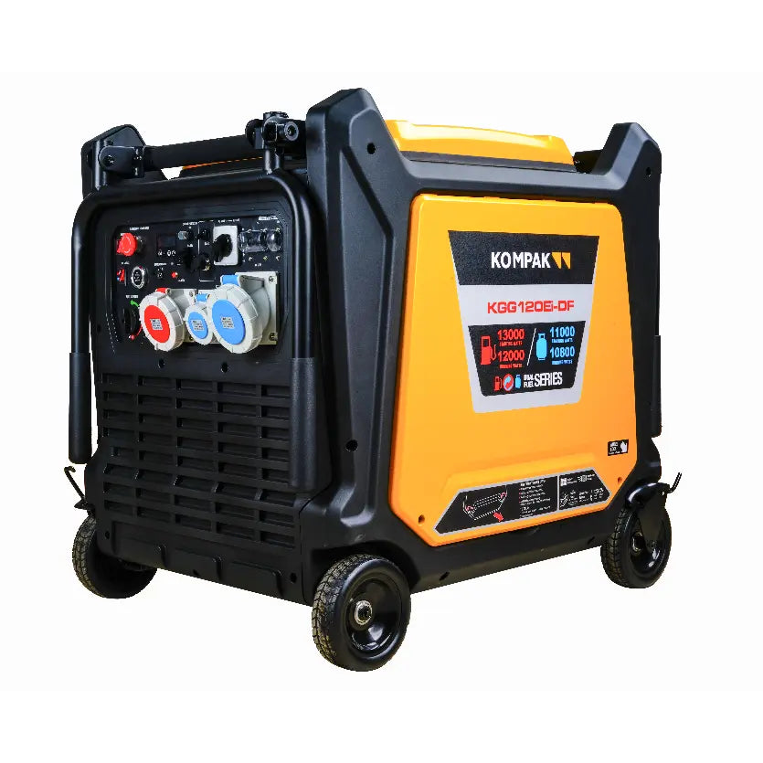 16 kVA 400 V Gas & Benzin KGG120Ei-DF Inverter Stromaggregat Kompak Kompak