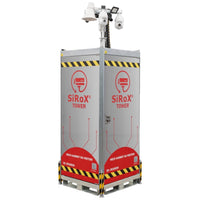 SiRoX Tower Basic, mobiler Videoüberwachungsturm, 230 V AC, inkl. 80 Std. Energiespeicher, KI-Kameratechnik JÄGER SIROX