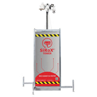 SiRoX Tower Basic, mobiler Videoüberwachungsturm, 230 V AC, inkl. 80 Std. Energiespeicher, KI-Kameratechnik JÄGER SIROX