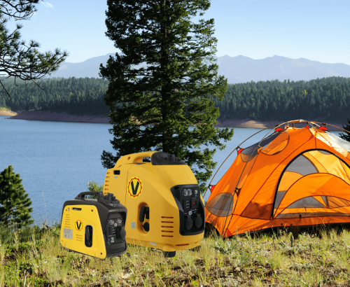 Stromerzeuger im Einsatz beim Camping