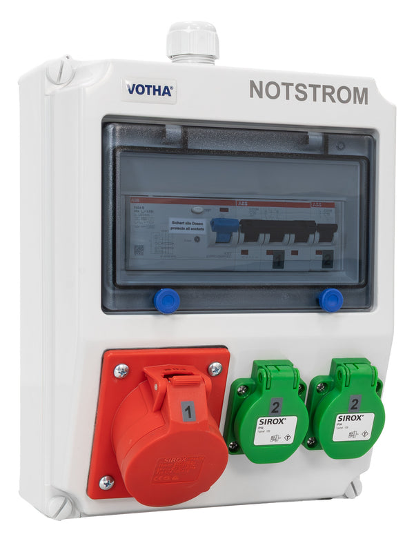VOTHA Notstrom Wandverteiler Worms, verdrahtet, IP54, mit FI Typ B JÄGER VOTHA