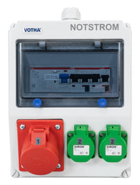 VOTHA Notstrom Wandverteiler Worms, verdrahtet, IP54, mit FI Typ B JÄGER VOTHA