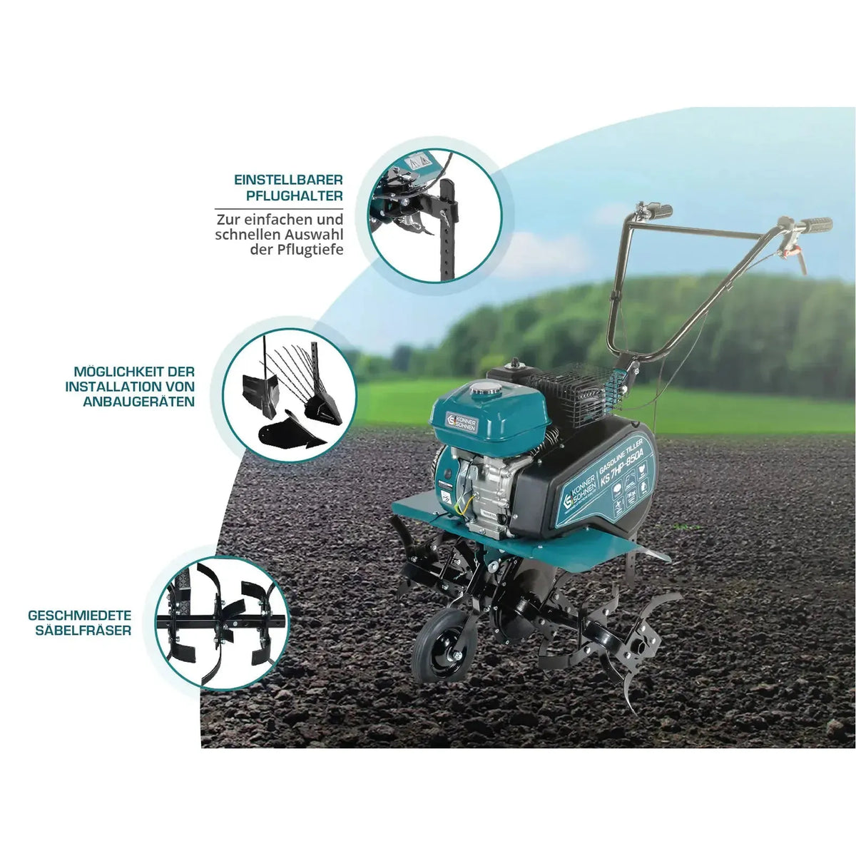 Benzin-Bodenhacke KS 7HP-850A Könner & Söhnen
