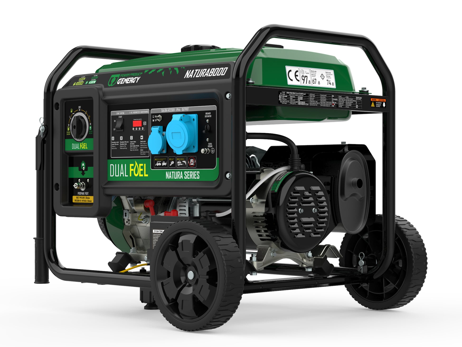 Dualfuel Stromerzeuger 8500W Genergy Natura 8000  SVR - Benzin & LPG