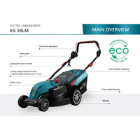 Elektrischer Rasenmäher KS 38LM Schnittbreite 38cm Könner & Söhnen