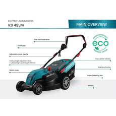 Elektrischer Rasenmäher KS 42LM Schnittbreite 42cm Könner & Söhnen